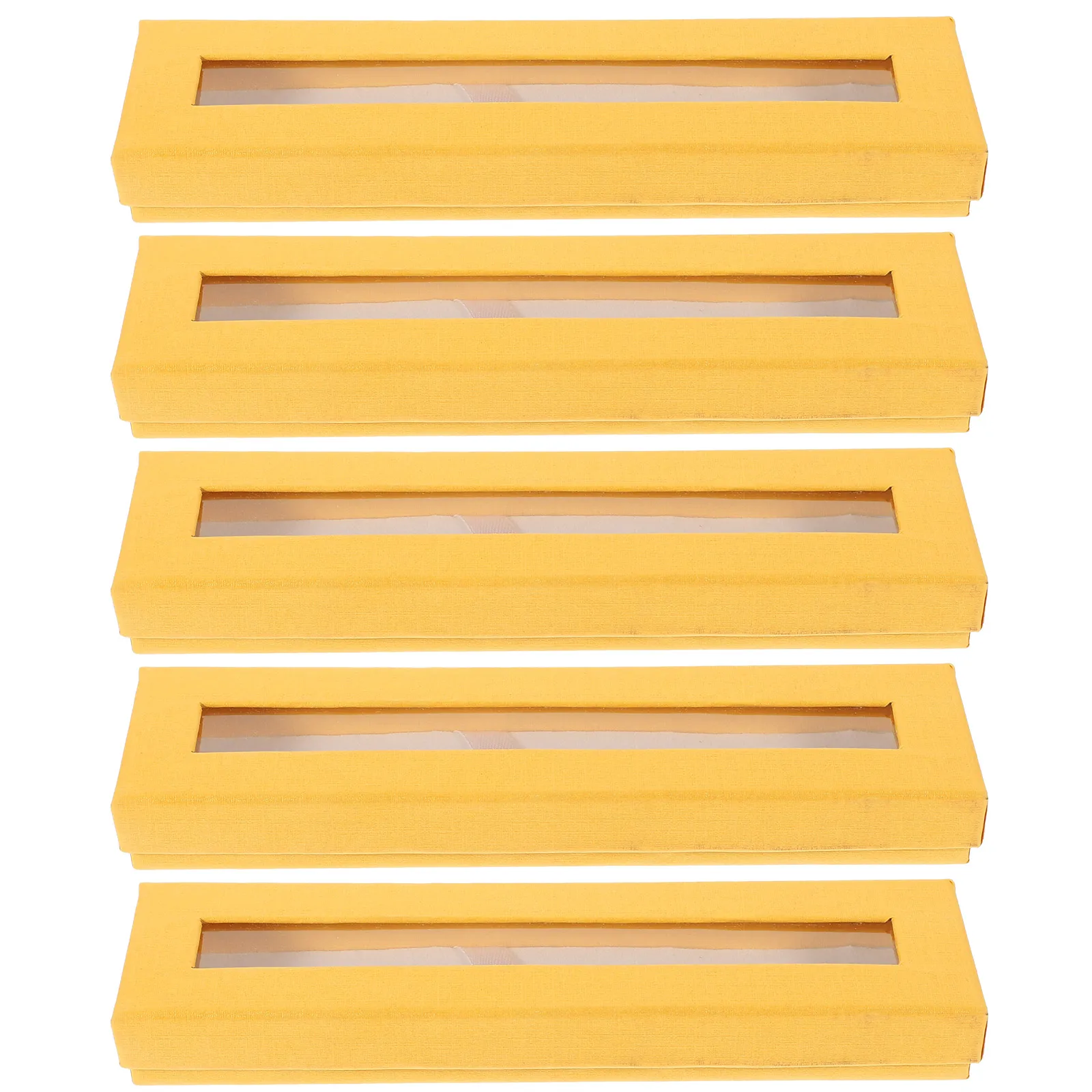 

5pcs Ballpoint Pen Box Paper Lightweight Portable Clear Window Organizer Pens Blue Student Supplies Gel Pen Case Gift Boxes