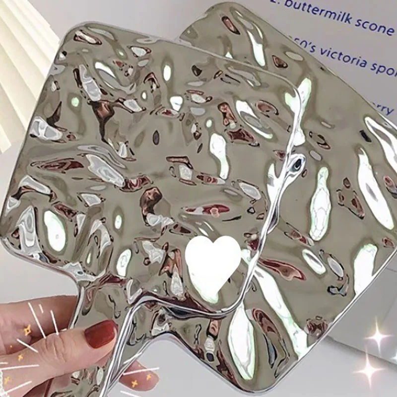 Espejo de maquillaje Retro de mano, plástico portátil, galvanoplastia, alta definición, cosmético, Belleza