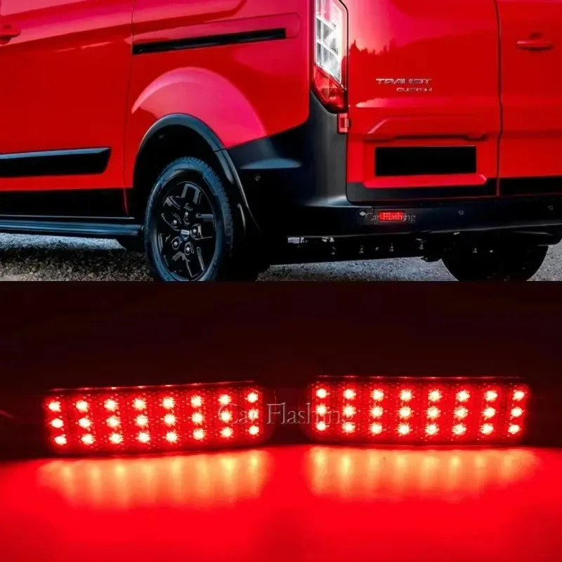 

2pcs LED Rear Bumper Reflector Brake Popular Stop Tail Light Lamps Transit Van Custom Connect For 12V TRANSIT CONNECT TOURNE