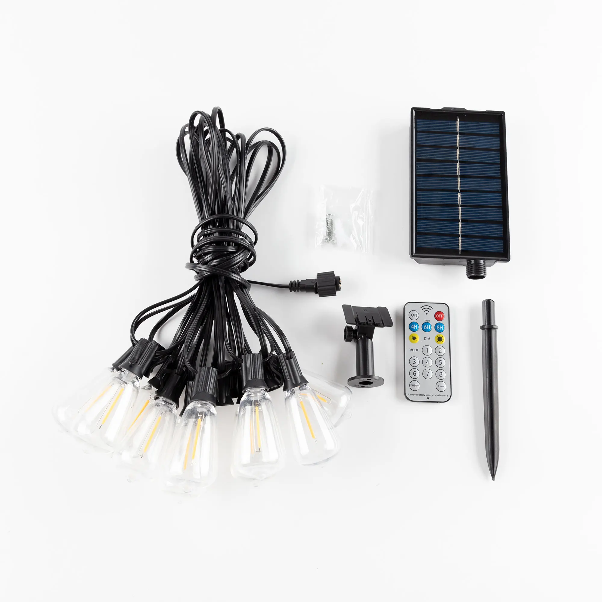 Solar Globe LED-Lichterkette G40 Terrassenlicht USB-Ladegerät 8 Lichtmodi Fernbedienung Garten Solar wetterfeste Hängeleuchte – Detail 11