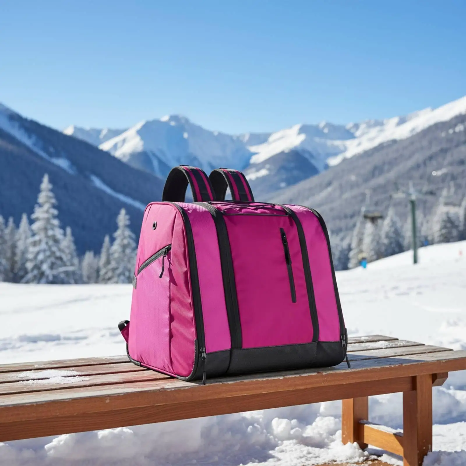Padded Ski Boot Bag with Shoulder Straps for Snowboard Shoes and Winter Sports Equipment