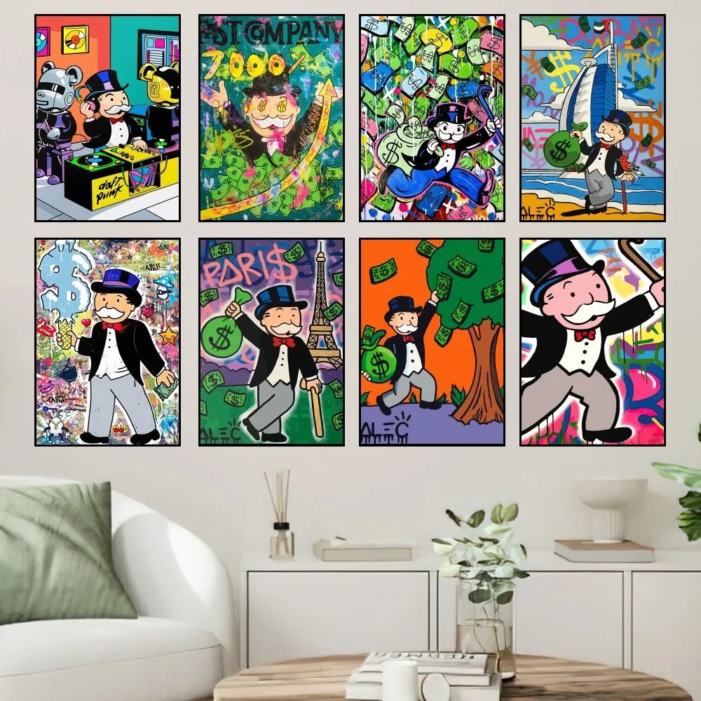 

Dollar Alec Monopoly Fashion Luxury Poster Home Prints Wall Painting Bedroom Living Room Decoration Office