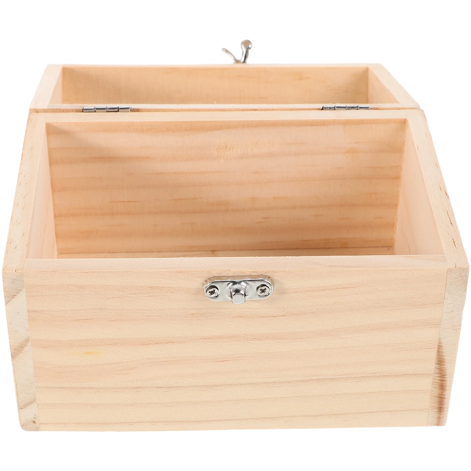 

Wooden Box Unfinished Storage Treasure Chest Vintage Style Keepsake Boxes DIY Craft Unpainted Rectangular