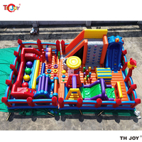 16x10m Circus Clown Theme Giant Inflatable Bouncy Castle Inflatable Funcity Playground Outdoor bouncing Park