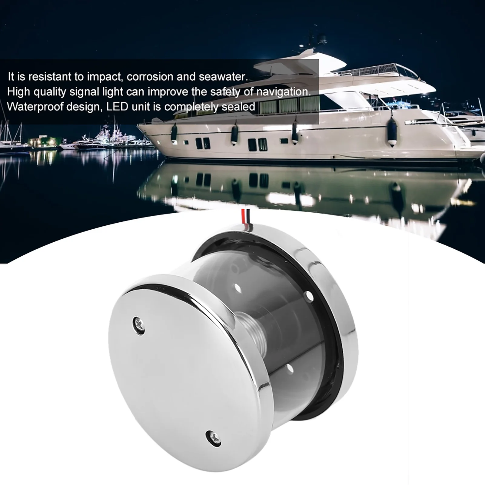 DC12V‑24V Marine Navigation Light Waterproof High Brightness Running Signal Lamp For Boat Yacht 3W