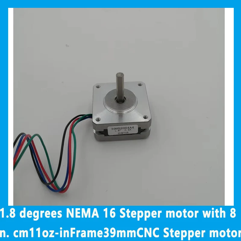 NEMA16 1.8 degrees Stepper motor with 8n. cm 11oz-in Frame 39 mm CNC Stepper motor Nema16 4-lead Length 20 mm ce rohs