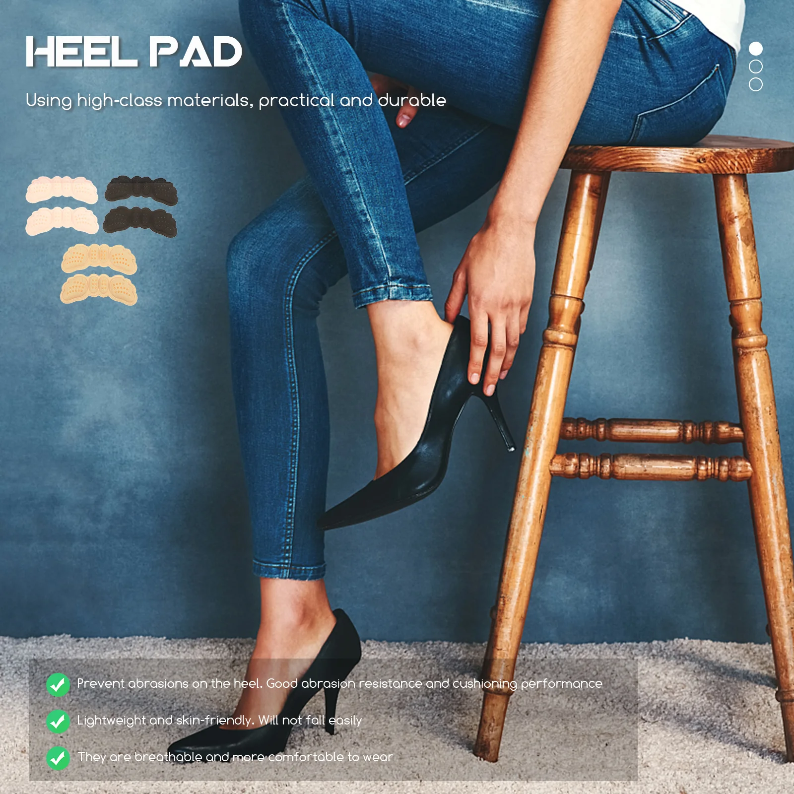 

3Pairs Heel Pads Stickers for Women Self-Adhesive Heel Grips Cushion Liners for High Heels Breathable Comfortable Shoe Inserts