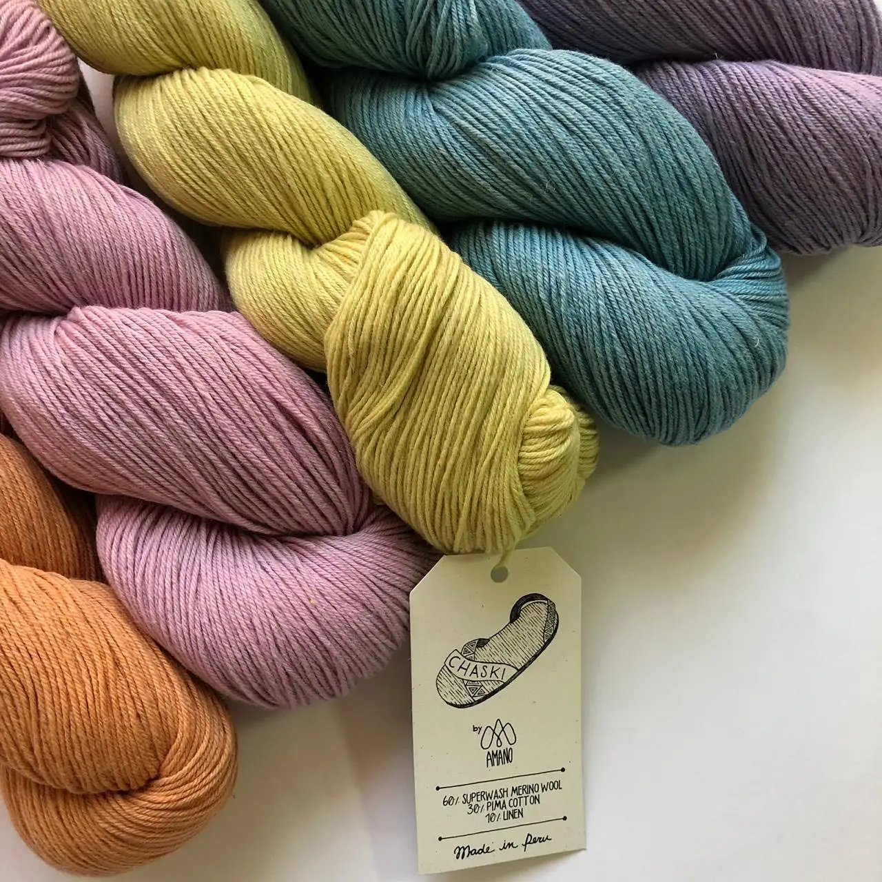 350mts/100g Amano Chaski LinenYarn di cotone Merino dal perù