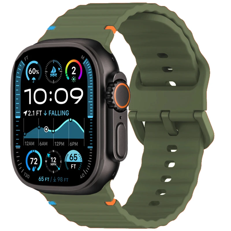 Silikonarmband für Apple Watch 44mm 49mm 40mm 45mm 42mm 46mm Armband iWatch Serie 12 11 9 8 7 6 SE 10 Ultra 3 4 2