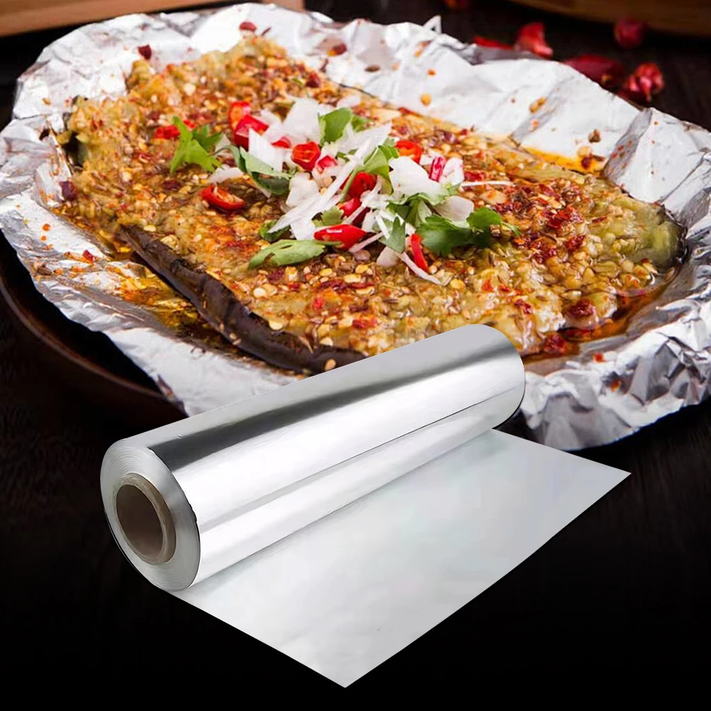 1 Pack Food Grade Disposable Tinfoil 12.2x1.65in Heavy Duty Aluminium Foil for Cooking BBQ Roasting