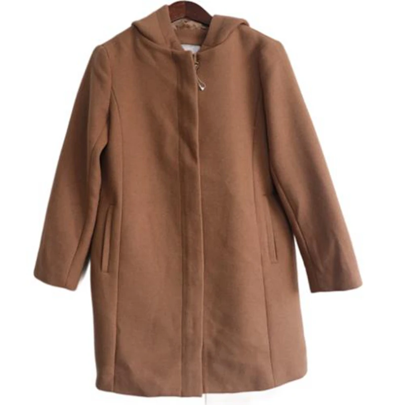 

Ele Тяжелое шерстяное пальто, модный дизайн, длинная застежка-молния све, цветная модная верхняя одежда для женщин