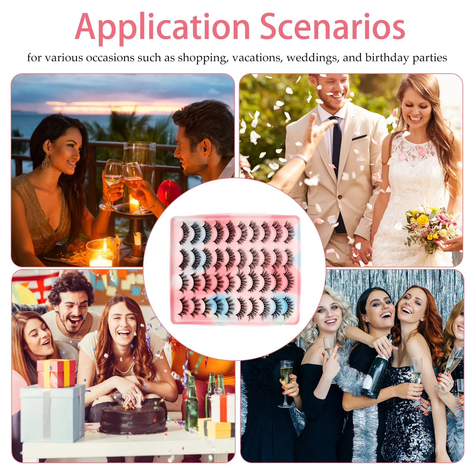 20Pairs Valse Wimpers Voor Vrouwen Natuurlijke Valse Wimpers Pack Korte Klassieke Wimpers Make-Up Accessoires Voor Dagelijkse Slijtage Datum