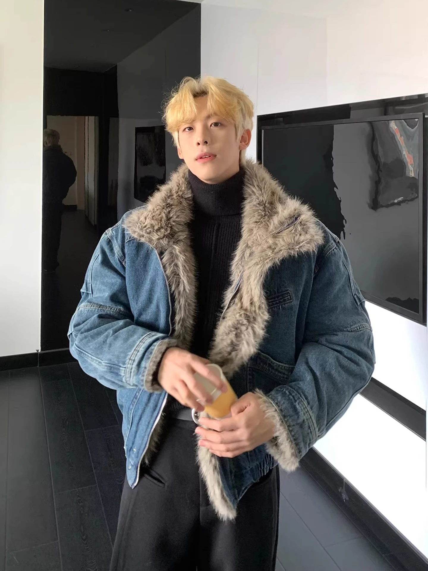 

Женская зимняя теплая куртка Madwitch Retro Deconstructed из денима с хлопковой подкладкой, с воротником, однотонная, Cleanfit Sle Pure Color