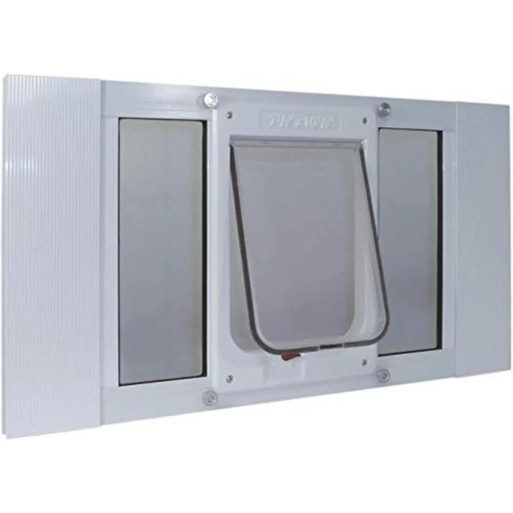 

Aluminum Sash Window Pet Door, Adjustable to Fit Window Widths from 33" to 38"