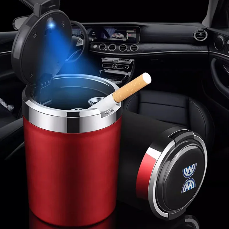 

Car Interior Ashtray LED Light Portable Smoke Ashes Holder For VW GTI Polo Passat Golf Tiguan Jetta T-ROC Beetle Sharan Phaeton