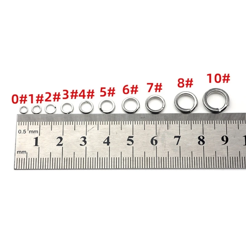 652F Terminals Tackles Connectors Fishing Split Rings Fishing Stainless Split Rings