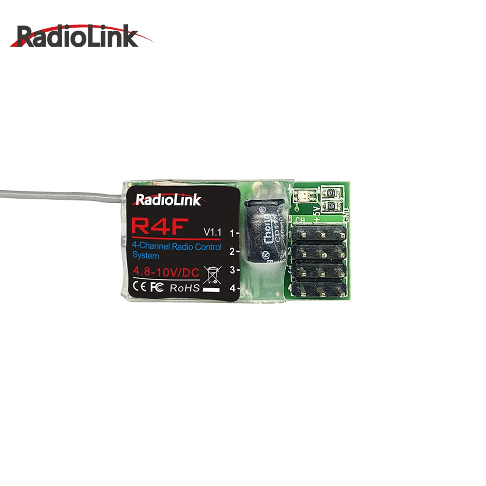 Radiolink R4F / R4FGM 4 Channel Mini Receiver with Gyro for 1:28 1:64 RC Pocket Drift Car fit RC4GS RC6GS T8S T8FB RC8X