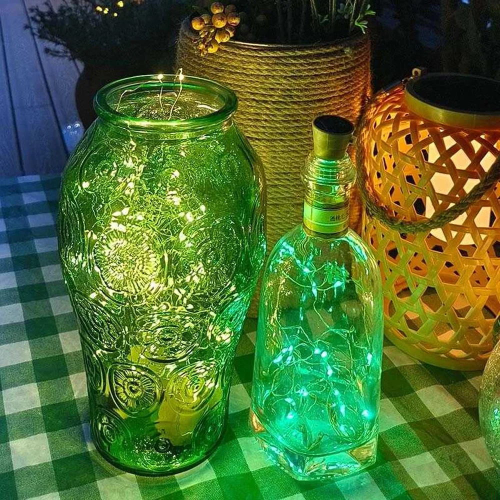 

Led Copper Wire Solar Wine Bottle String Light Waterproof Fairy Light bottle lights Garland DIY Christmas Wedding bar Decoration