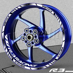 Reflective Motorcycle Wheel Rim Stickers 17 Inch Hub Stripe Tape Decal Accessories Waterproof For YZF R3 r3 2023