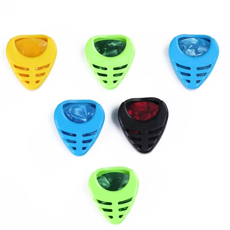 

10Pcs/lot Colorful Plastic Heart Shape Guitar Pick holder Guitar Pick Plectrum Holder Case Box/Pick clip Self Adhesive