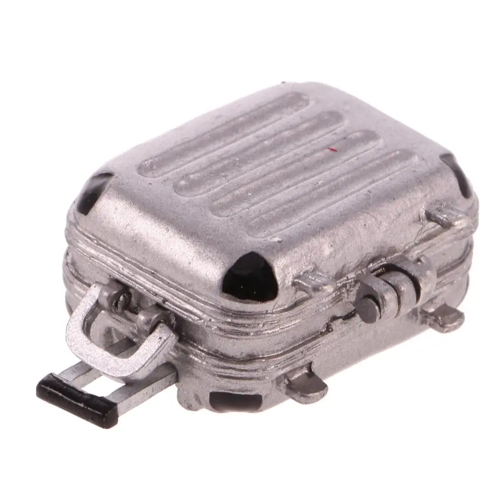 

Miniature Luggage Box Metal Dollhouse Accessory Vintage Style Suitcase for Mini Furniture 1 12 Scale Props