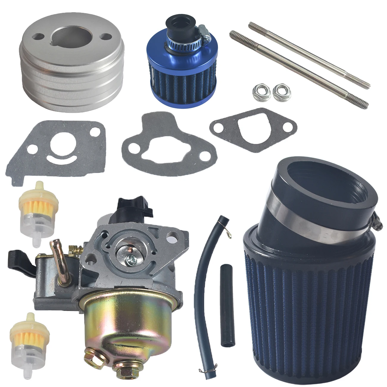 Blue 97CC Carburetor Carb With Fuel Filter Air Filter Kit For Coleman RB100 105cc MBX10 Baja 97cc Go Kart