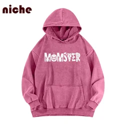 Cartoon einfache Kapuzen pullover Halloween-Stil Grafik druck Trend Designer lose Schulter Hoodie neues Sweatshirt