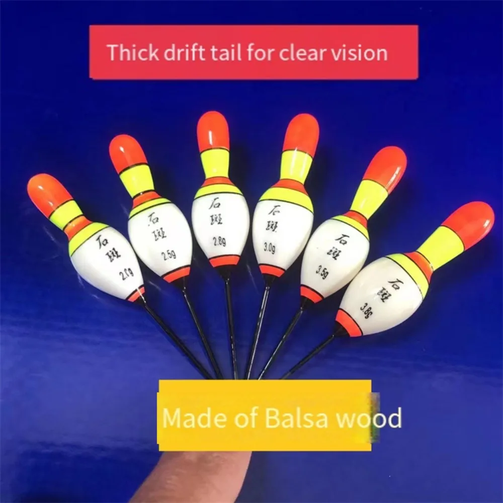 Long Tail Fish Drift Durable Thick Tail Balsa Wood Floats Multi Size Exquisite Fishing Wood Floats Fishing Tackle