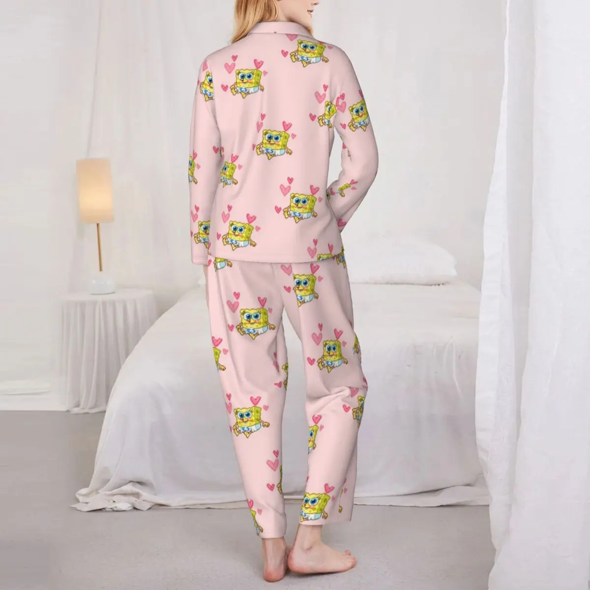 SpongeBob SquarePants Women Pajamas 2 Pieces Set Loungewear pyjama pour femme