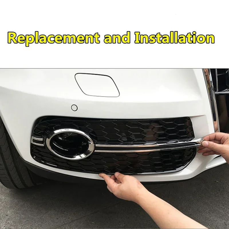 

2pcs Car-styling Refitting Honeycomb Lower Front Bumper Grille For Audi- Q5 2009 2010 2011-2017 Modified Fog Light Lamp Grille