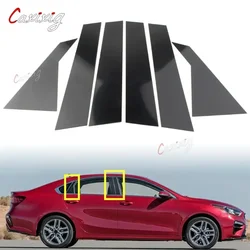 For Kia Forte Sedan 2019 2020 2021 Car Pillar Posts Door Window Trim Decorative Panel Sticker Gloss Black 8Pcs