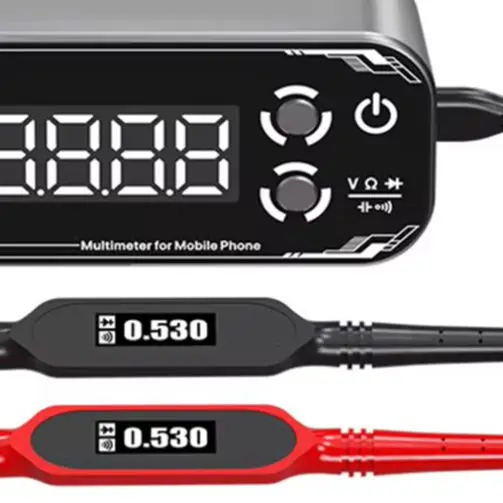 Digital Multimeter 3 Screen Display Voltage Capacitance Resistance Tester With Gold Plated Probes For Electronic Circuit Testing