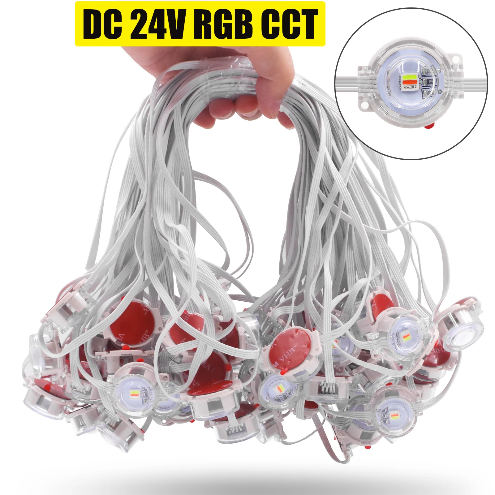 Imagem -04 - Rgbcct Led Strip Ip67 à Prova Dágua 30m 60leds 90m 180leds Bluetooth App Controle Home Garden Decor Rgb Light dc 24v