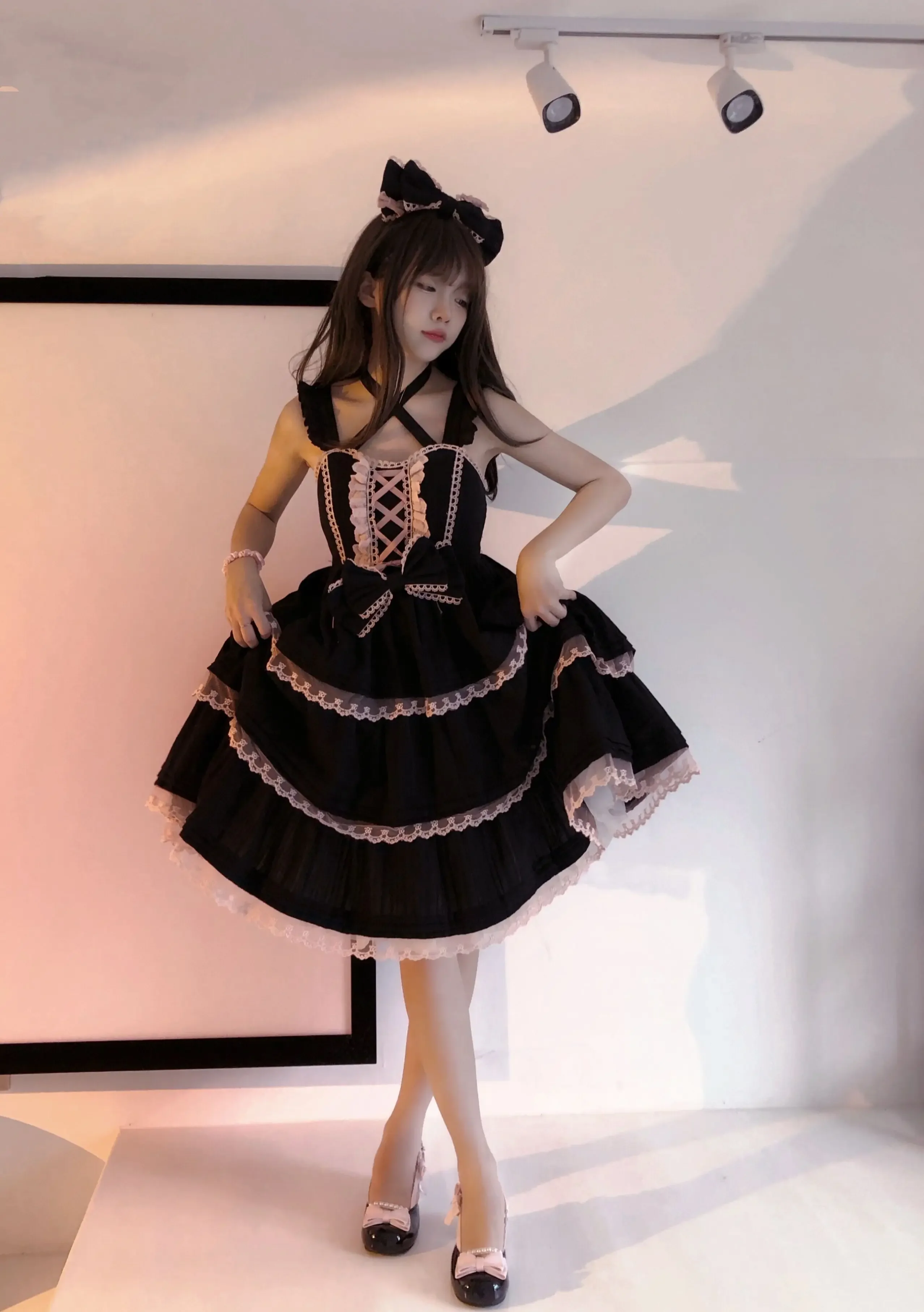 

Милое платье Lolita Jsk, однотонное платье Lolita Sweet Kawaii в стиле девушки, платье на бретельках Jsk, платье принцессы для чаепития, платье на подтяжках