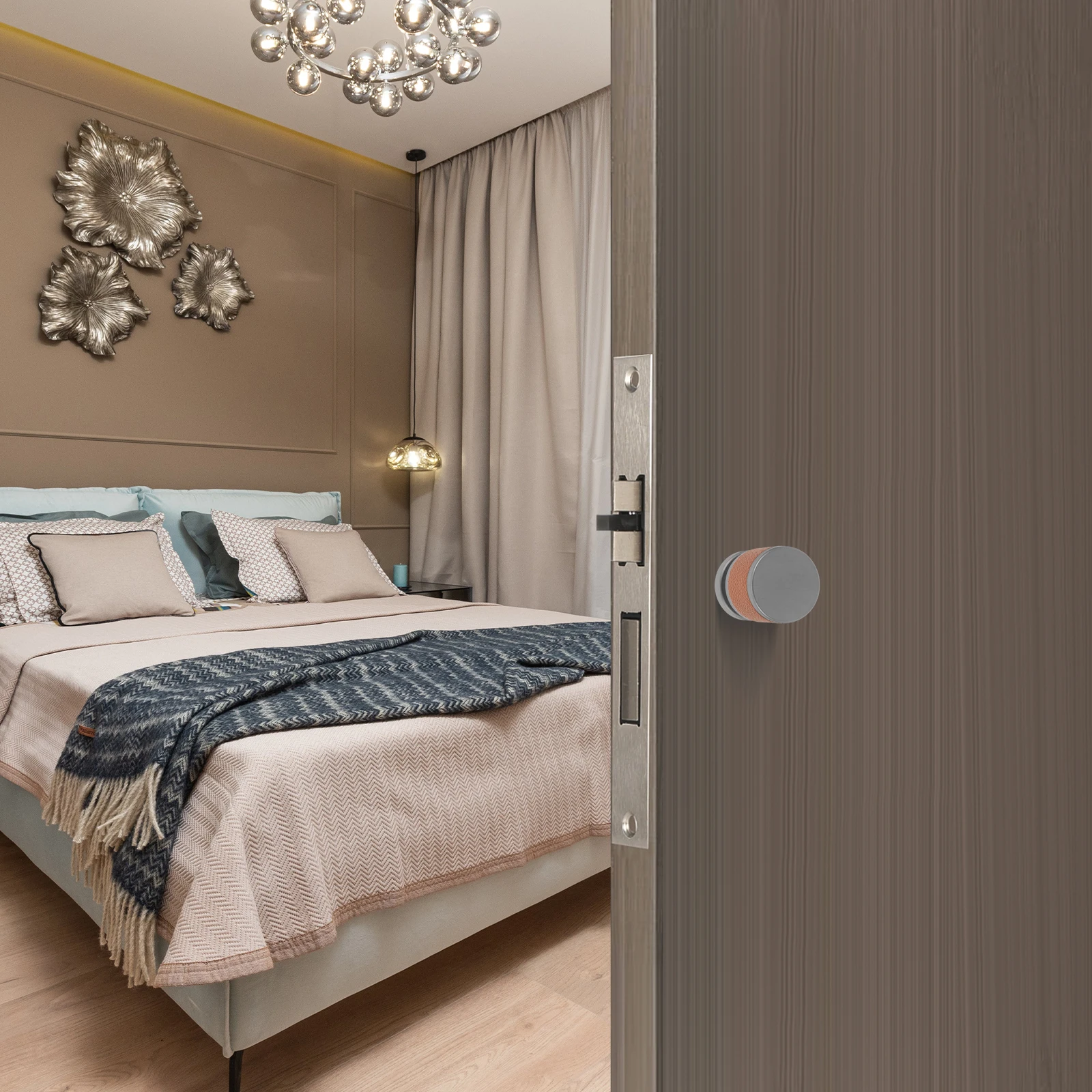 

BUTIFULSIC Door Lock Knob Handle Slide Deadbolt Lever Gate Locking Mechanism for Doors