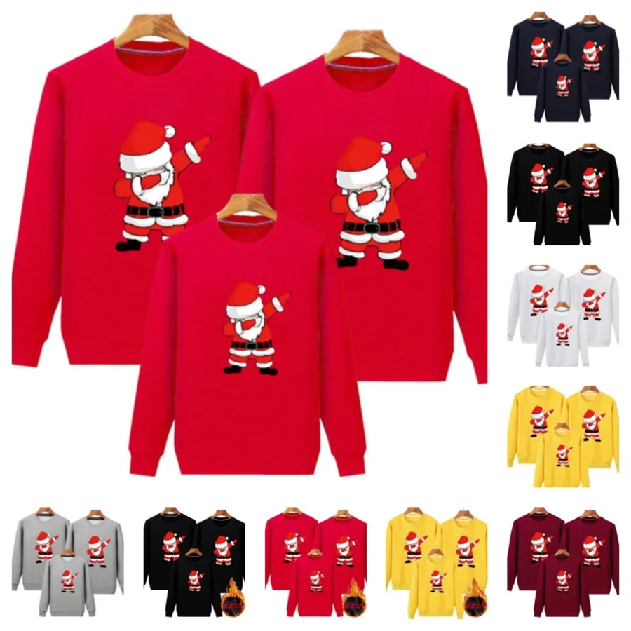 Fashion Christmas Sweaters High Quality Sweatshirt Tops Christmas Pajamas Family Mother Baby Daughter Cotton Matching Clothes