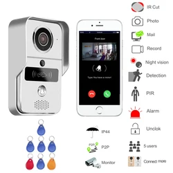 1Pcs Home Security Camera Tuya Smart Life Cellphone App WiFi Door Bell Video Door Phone Intercom System RFID Unlock