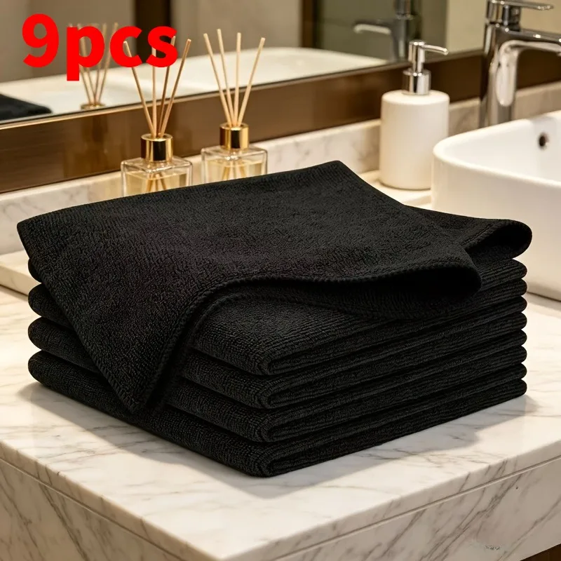 9/1pcs Thicken Microfiber Car Cleaning Towels Soft Quick Drying Windows Mirrors Wiping Rags Home Double Layer Clean Cloths