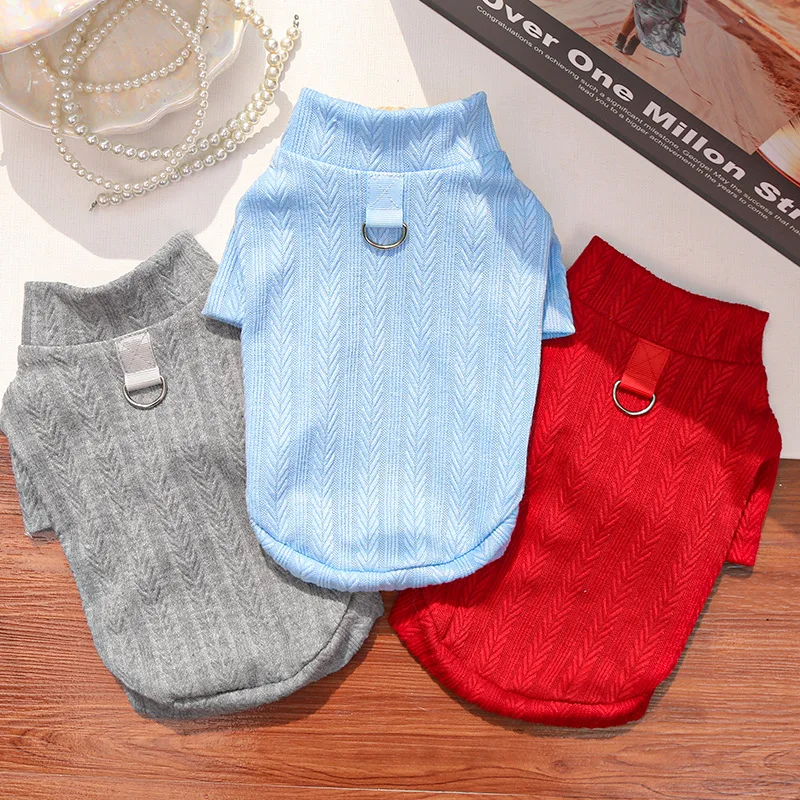 

Spring Autumn Dog Clothes Long Sleeve Costume For Dog D-Ring Pullover Hoodies For Small Dogs Dachshund Puppy Sweatshirt T-Shirt