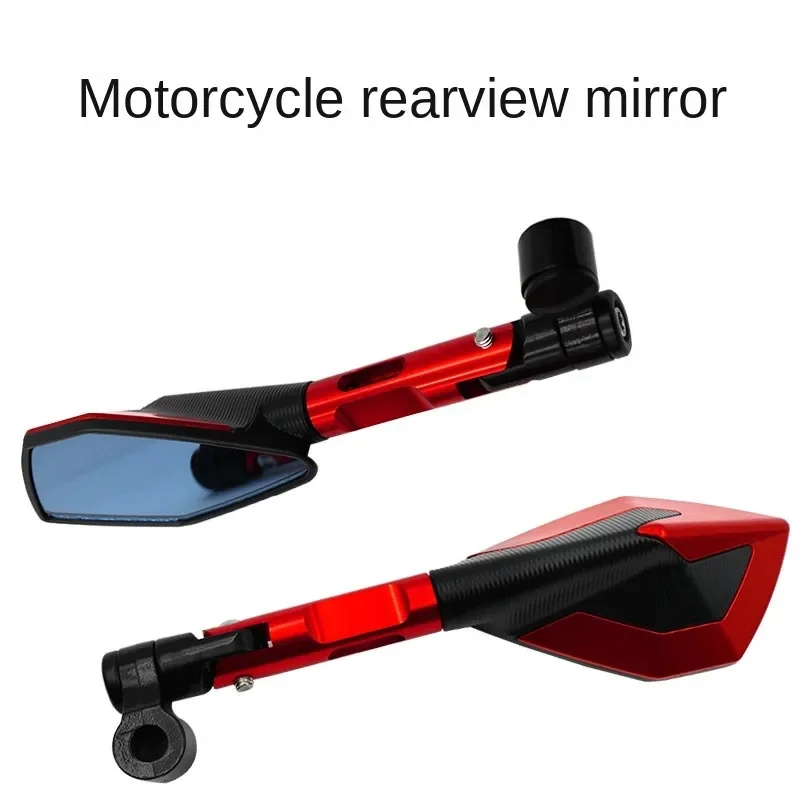 Universal CNC Aluminum Motorcycle Handlebar Rear View Mirrors Blue Anti-glare Mirror for Honda Yamaha R6 Suzuki Scooter 8mm 10mm