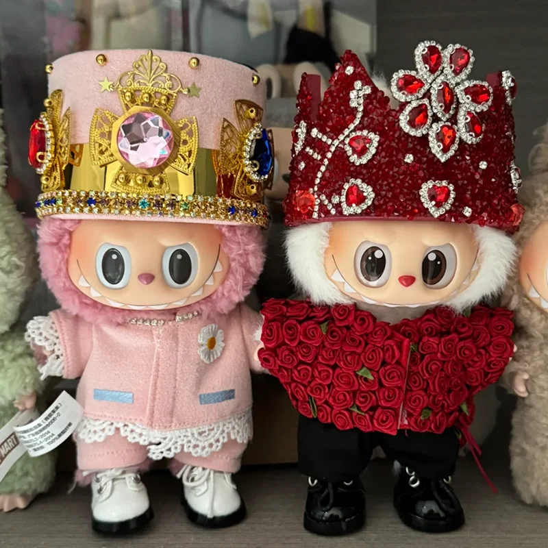 

Одежда для кукол 17 см для концертов Labubu Gd, такая же одежда Labubu, мини-кукольная одежда, розовая куртка, комплект с короной, аксессуары для кукол, Корея Kpop