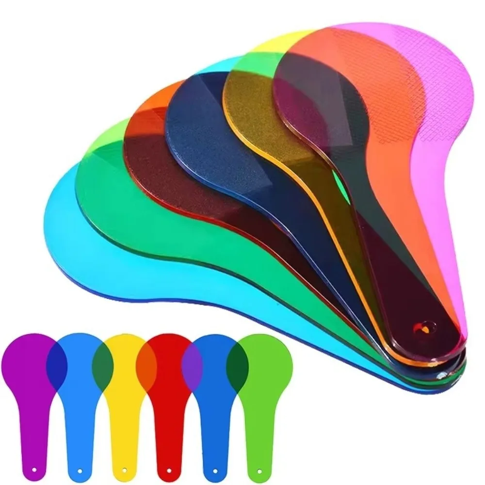 6Pcs Rainbow Optics Color Filter Plate Set Montessori Educational Science Color Filter Plate Translucent