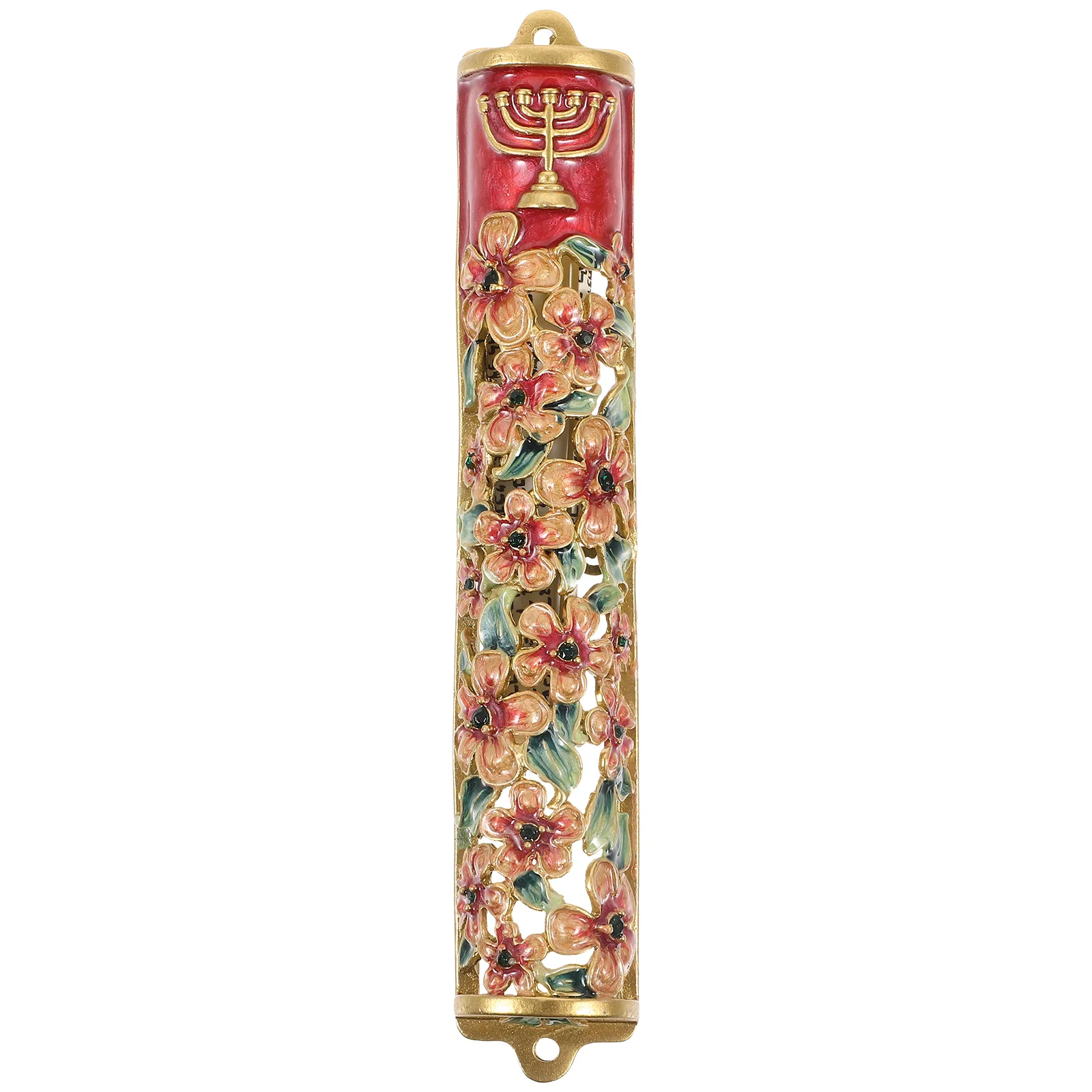 Cloisonne Wishing Charm Vintage Decor Alloy Scripture for Mezuzah with Scroll Door