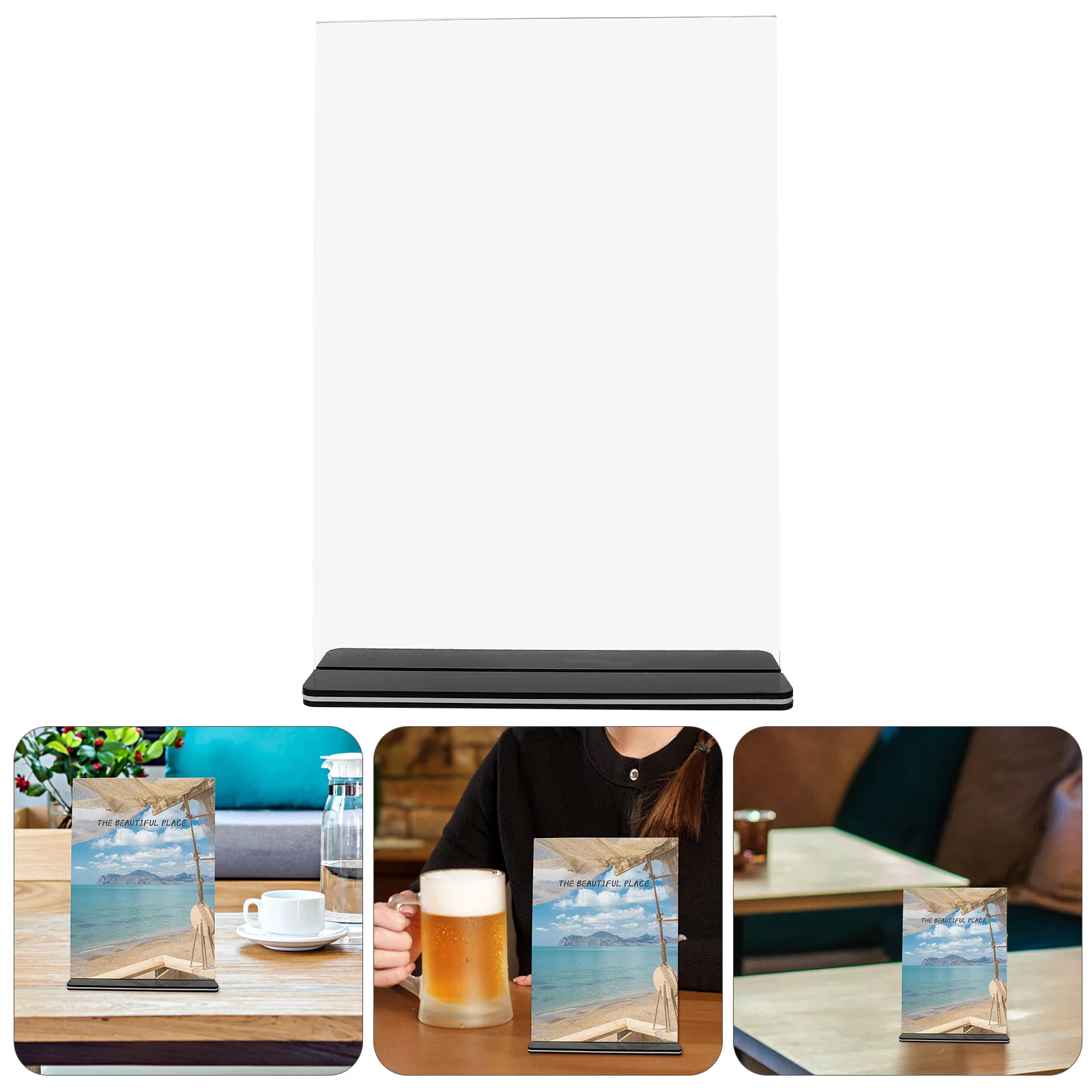 Anzeigetafel Embleme Regal Menü Zeichen halter Acryl Stand Poster steht für Rack Restaurant Label mit Sockel