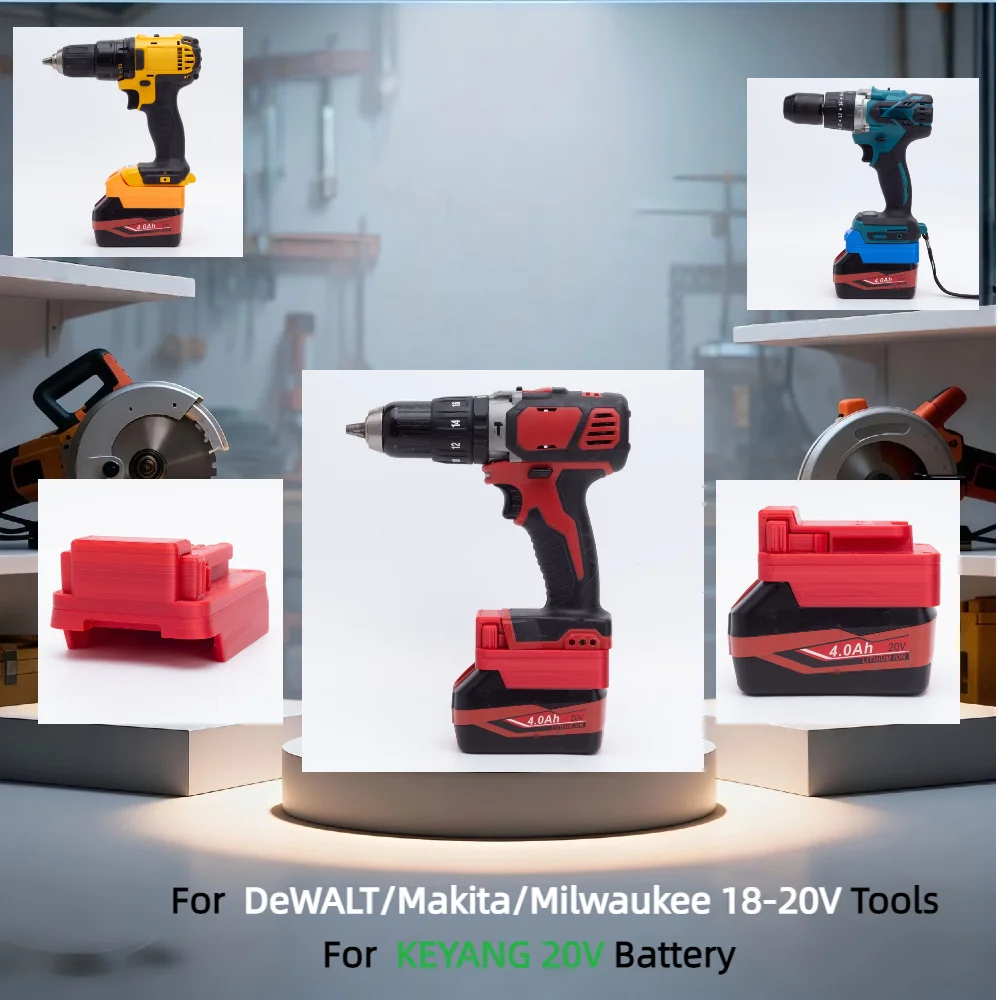 

For KEYANG 20V Lithium Ion To DeWALT/Makita/Milwaukee 18-20V Li-ion Power Tool Accessory Battery Adapter Converter(Only Adapter)