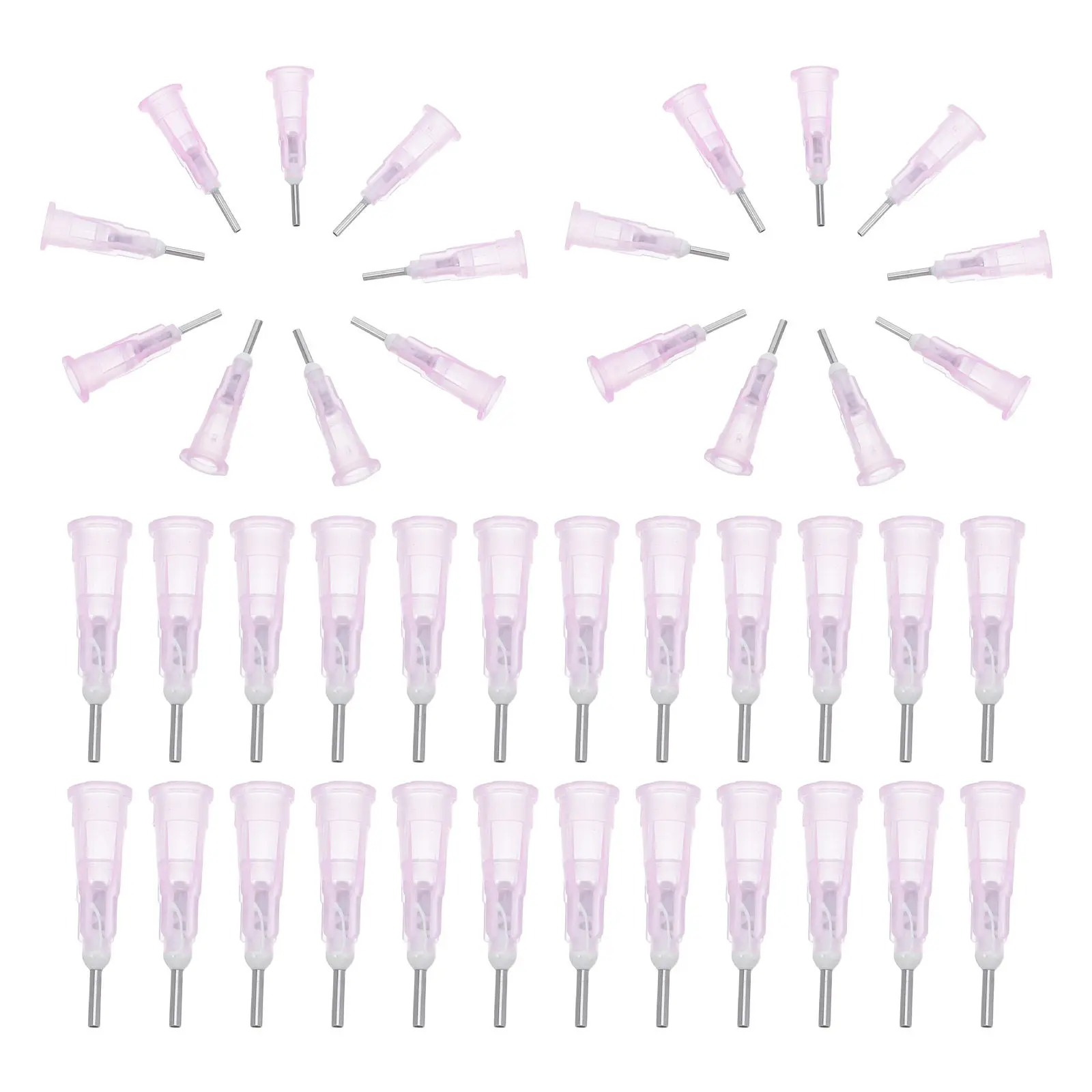 100Pcs Blunt Tip Dispensing Needles Stainless Steel Luer Lock Syringe Tips for Glue Liquid Refilling Crafts