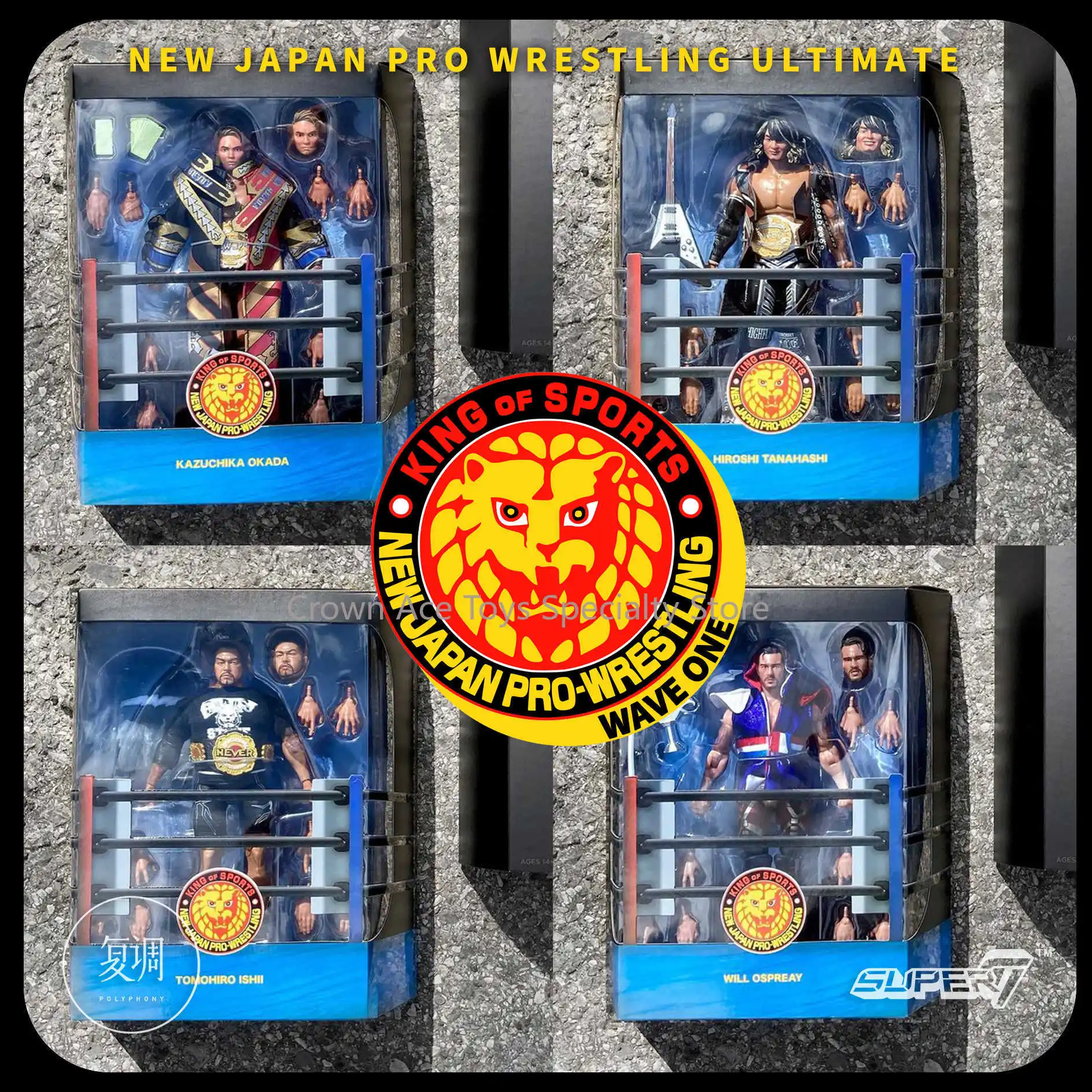 In StockNew Super7 Japan Pro-Wrestling NJPW 7in Action Figures Premium Desktop Collectible Toys Birthday Gifts with Accessories