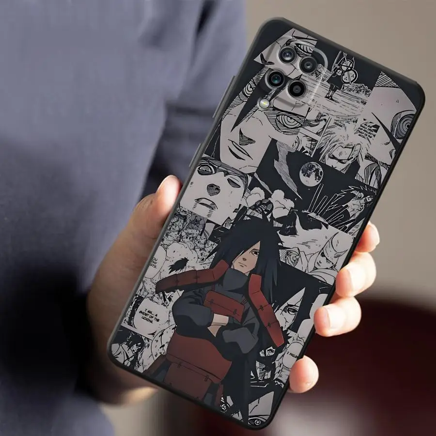 Uchiha Madara حافظة رائعة لهاتف سامسونج جالاكسي A10 A12 A05 A30 A15 A40 A16 A70 A04 A06 A20 A13 A50 A03 غطاء هاتف ناعم أسود #3
