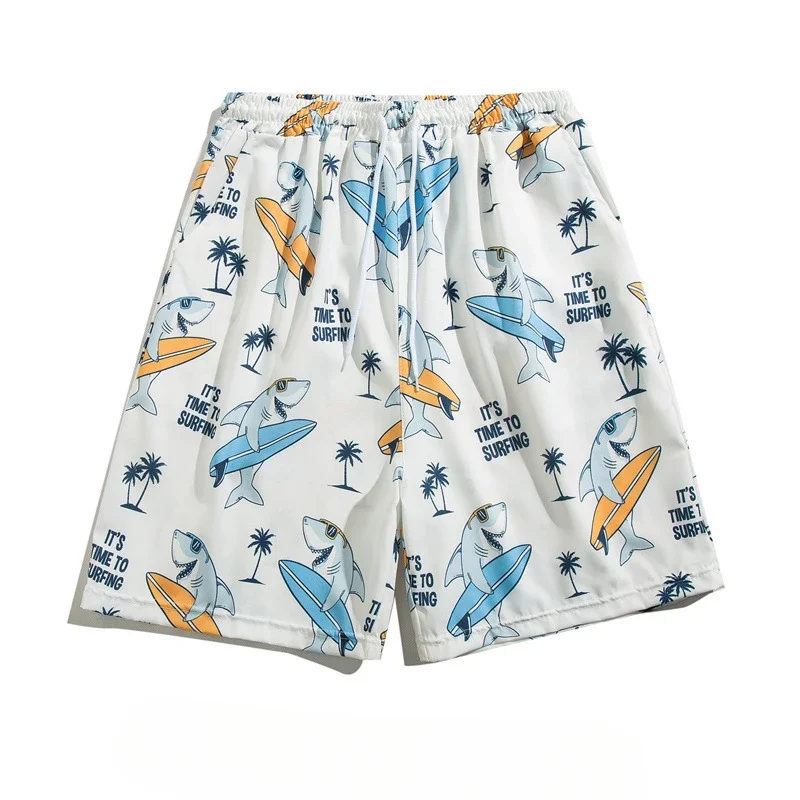 Estilo de pintura a óleo literária shorts verão anime beachwear na altura do joelho das mulheres dos homens streetwear engraçado casal casual placa curta