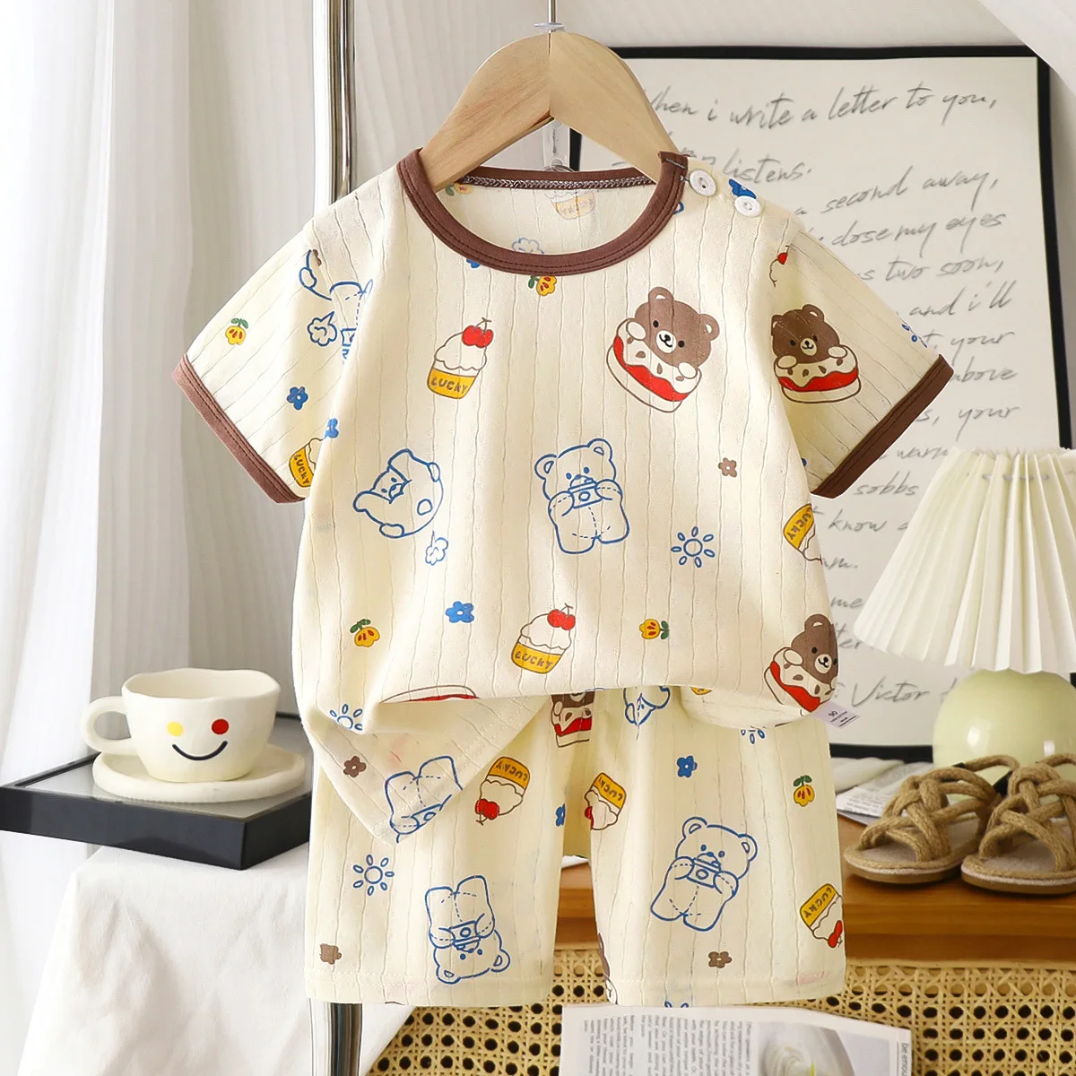 

Cotton and Linen Children Sets Mother Kids Clothes Boys Girl T-shirt Shorts 2PCS Summer Short Sleeve Baby Clothing Toddler